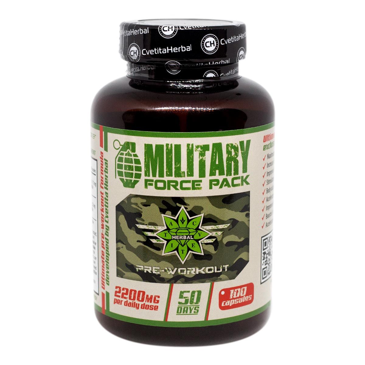 Supliment alimentar Cvetita Herbal Military Force Pack, 100 capsule