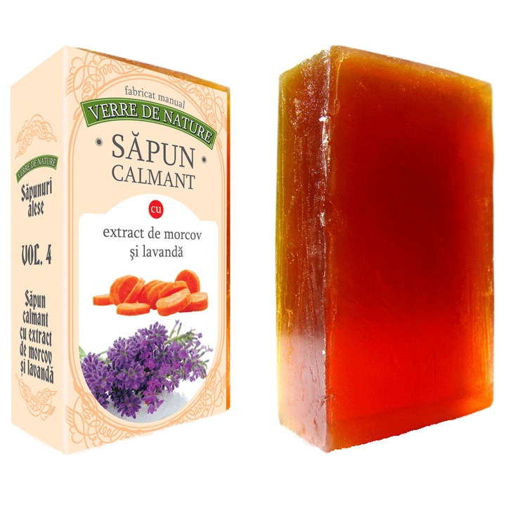 Sapun calmant cu extract de morcov si parfum de lavanda 100 g