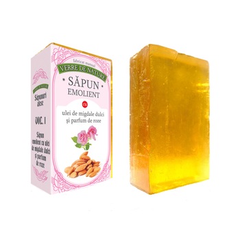 Sapun emolient cu ulei de migdale si parfum de roze 100 g Sapun emolient cu ulei de migdale si parfum de roze 100 g
