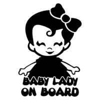 sticker auto - smaer - baby lady on board - 20cm x 15cm - negru imagen 26_0_
0