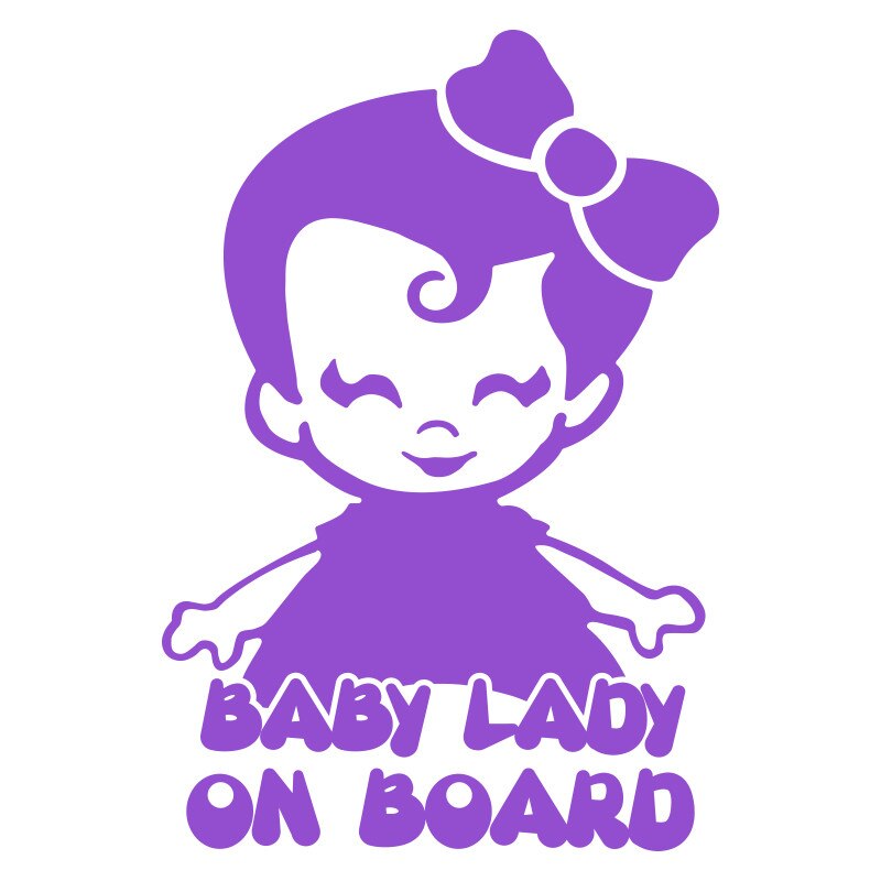 Sticker Auto - SMAER - Baby Lady On Board - 20cm x 15cm - Violet