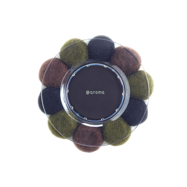 Difuzor Bonbon (Brown/Green) Aromaterapie cu Bile din Pasla Confectionate Manual Ulei Esential