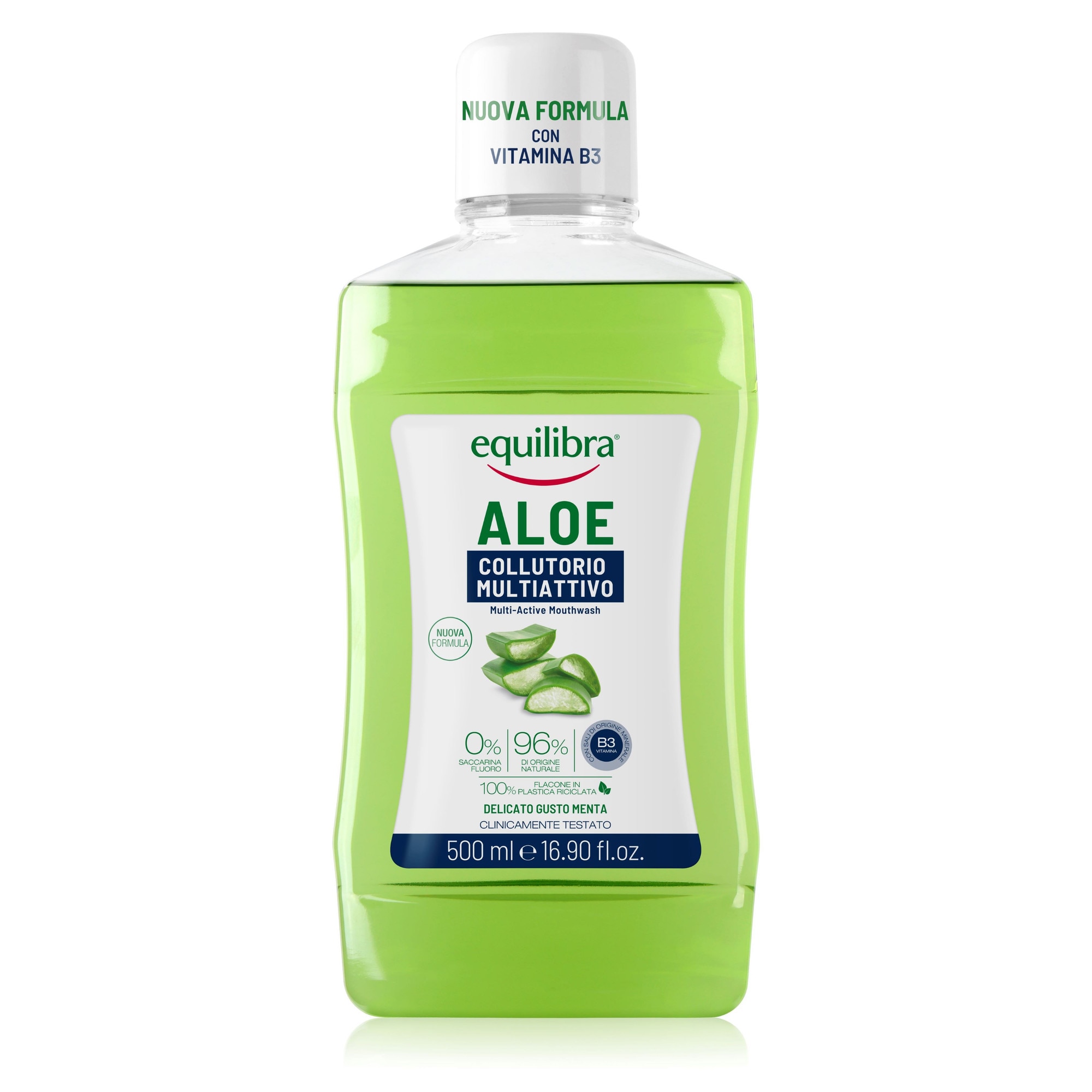Apa de Gura Multiactiva cu Aloe Vera, Tripla Actiune, 500 ml, Equilibra -  eMAG.ro