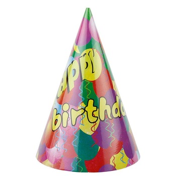 Coif, ProCart, Happy Birthday pentru aniversari, 20 cm, multicolor, set 12 bucati Coif, ProCart, Happy Birthday pentru aniversari, 20 cm, multicolor, set 12 bucati
