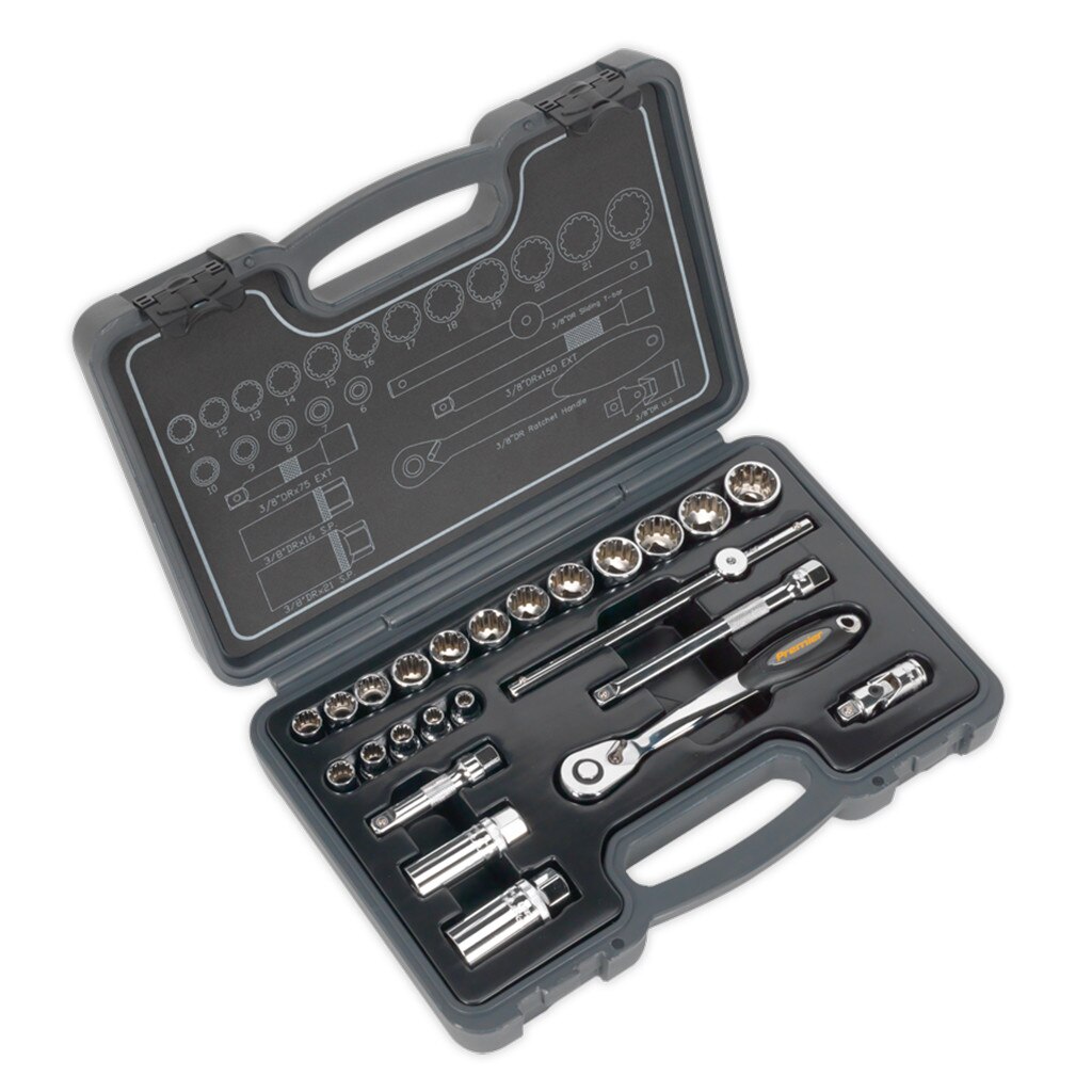 Trusa chei tubulare, 24 piese, actionare 3/8”, Sealey