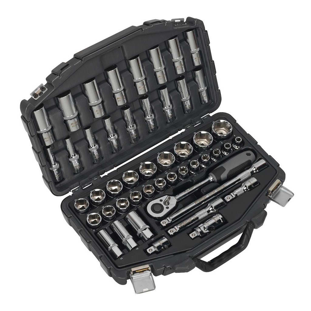 Set chei tubulare 48 piese, cu patrat de actionare 1/2’’, Sealey