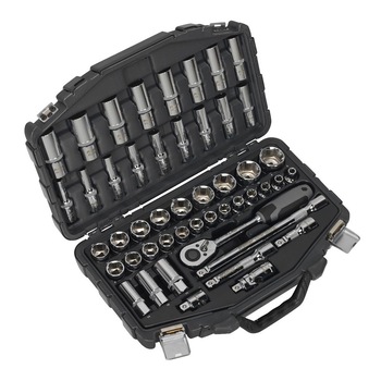 Set chei tubulare 48 piese, cu patrat de actionare 1/2’’, Sealey Set chei tubulare 48 piese, cu patrat de actionare 1/2’’, Sealey