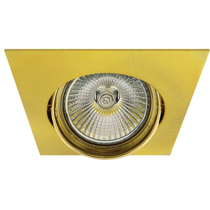 Луна LIGHTEX, MR16, GX5.3, алуминиева, подвижна, квадрат, ф75mm, матирано злато