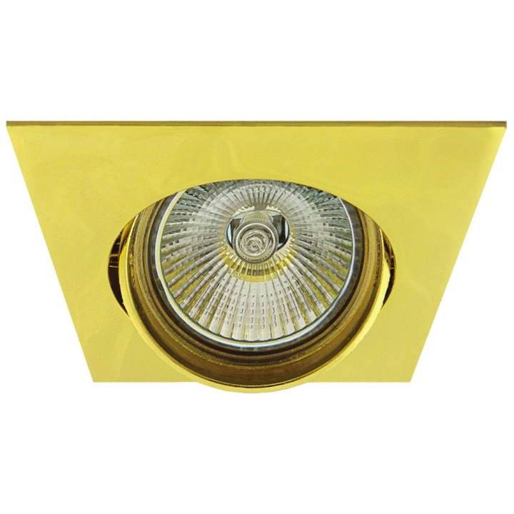 Луна LIGHTEX, MR16, GX5.3, алуминиева, подвижна, квадрат, ф75mm, златист