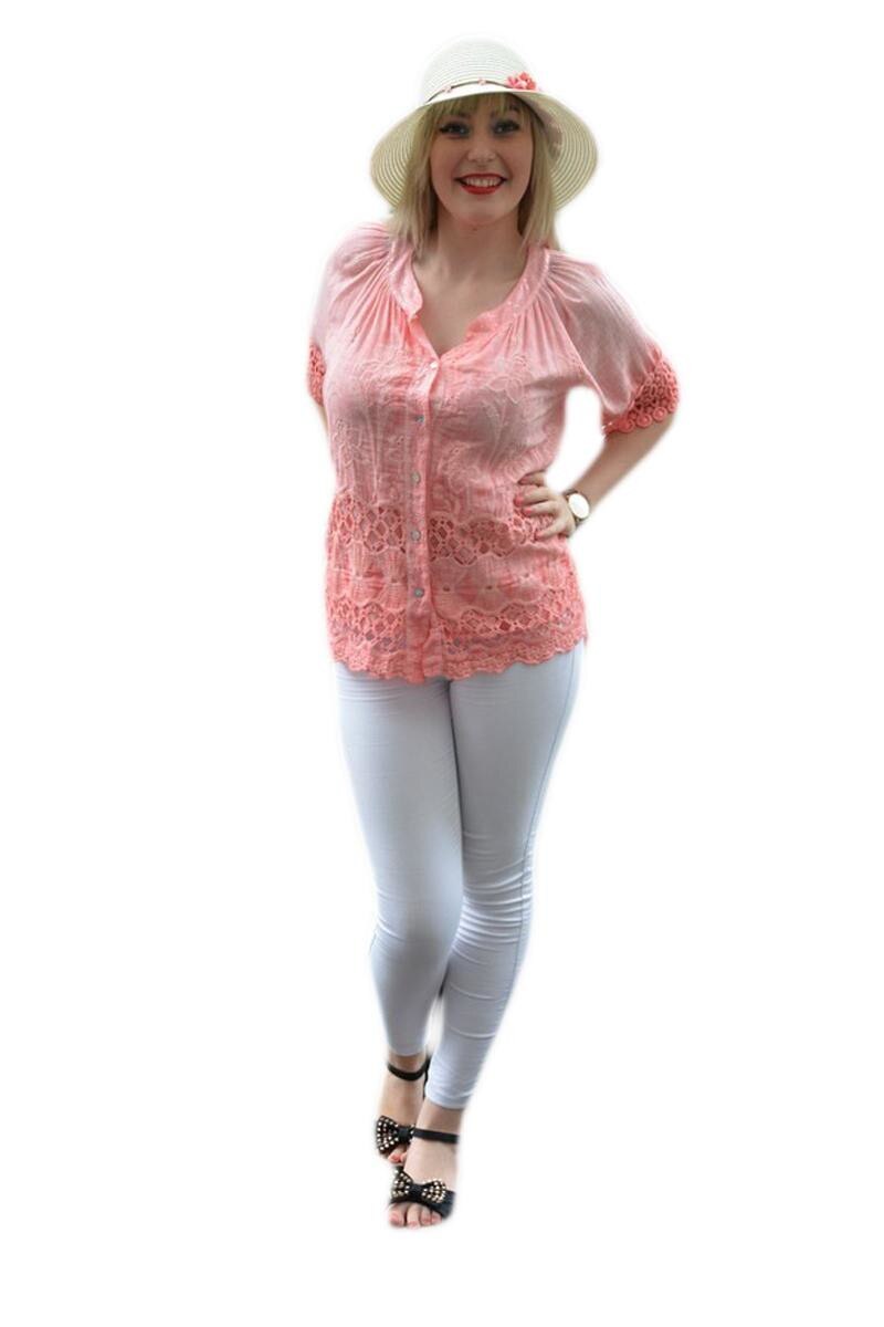 Bluza deosebita, culoare corai, D&J Exclusive, Corai