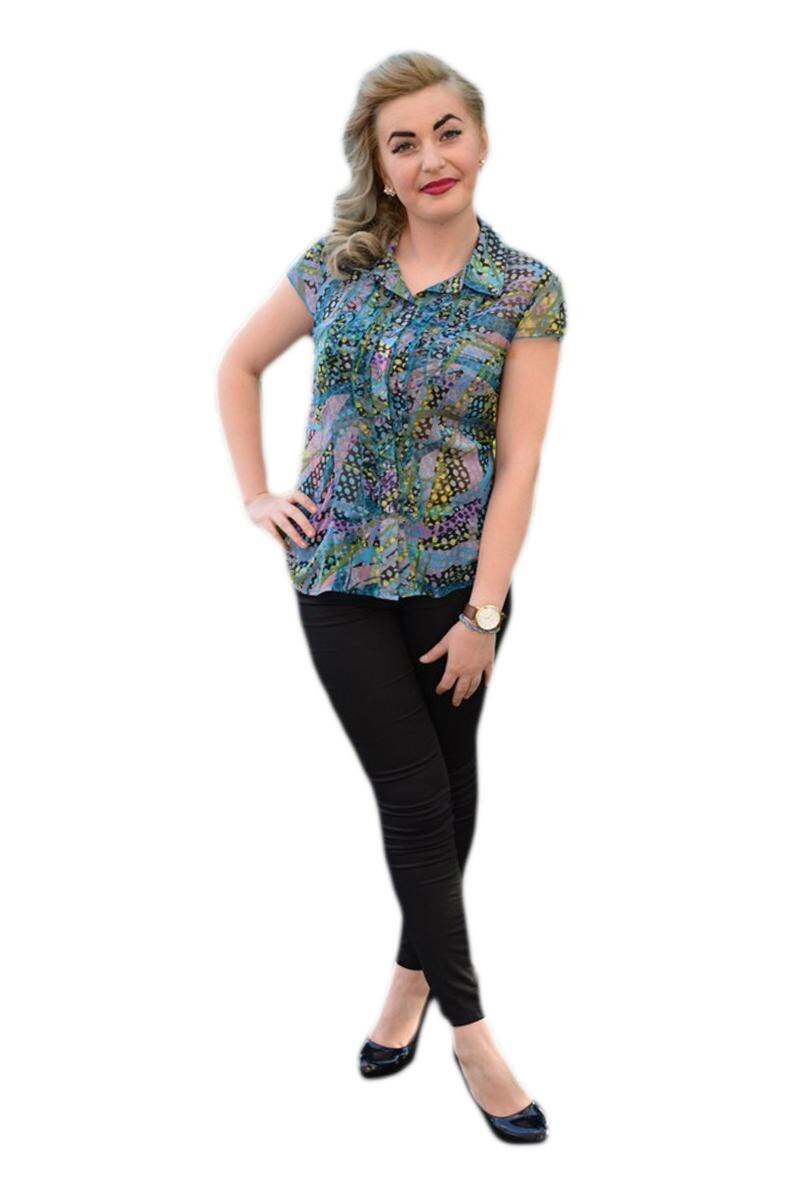 Bluza casual, nasturi in fata, D&J Exclusive, Albastru