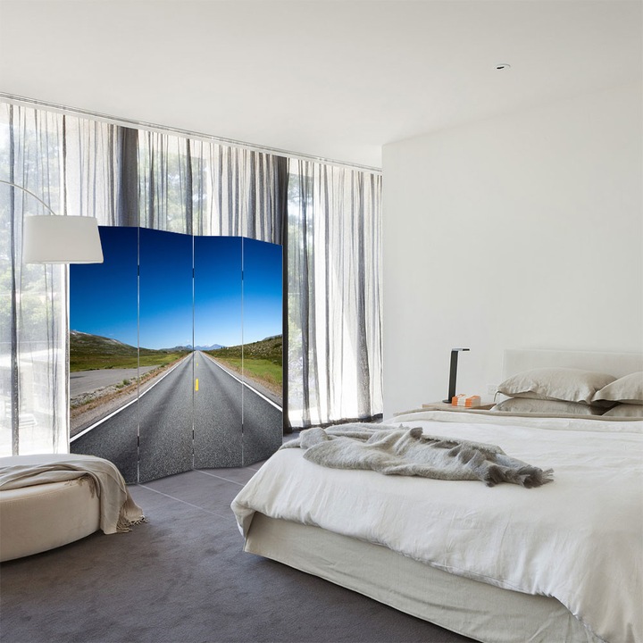 Paravan de Camera ArtDeco din 4 Panouri Peisaj Linie dreapta 140 x 150 cm