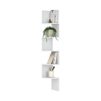 Set Design Retro Style, 1 raft perete Modell 22, en.casa, MDF, alb mat lacuit Set Design Retro Style, 1 raft perete Modell 22, en.casa, MDF, alb mat lacuit