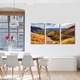 Set Tablouri Multicanvas 3 Piese Peisaj de Toamna cu Vale intinsa, 45 x 90 cm