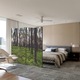 Paravan de Camera ArtDeco din 4 Panouri Peisaj Padure rara 140 x 150 cm