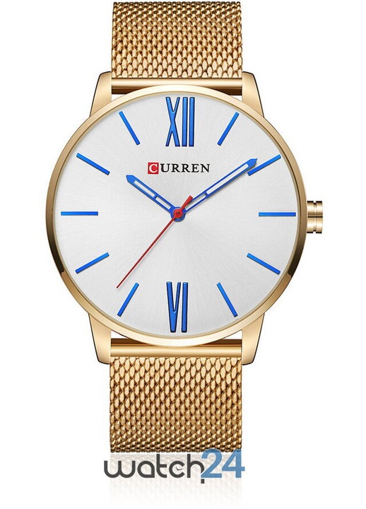 Ceas pentru barbati CURREN SUPERSLIM AURIU-ALB