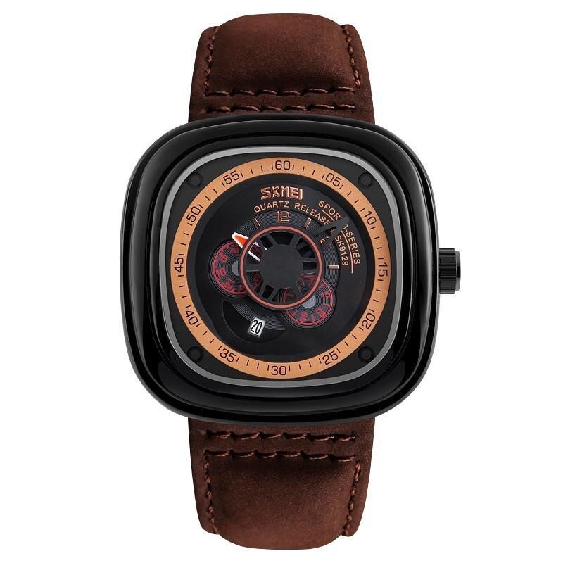 Ceas pentru barbati SKMEI RETRO SQUARE BROWN-BLACK