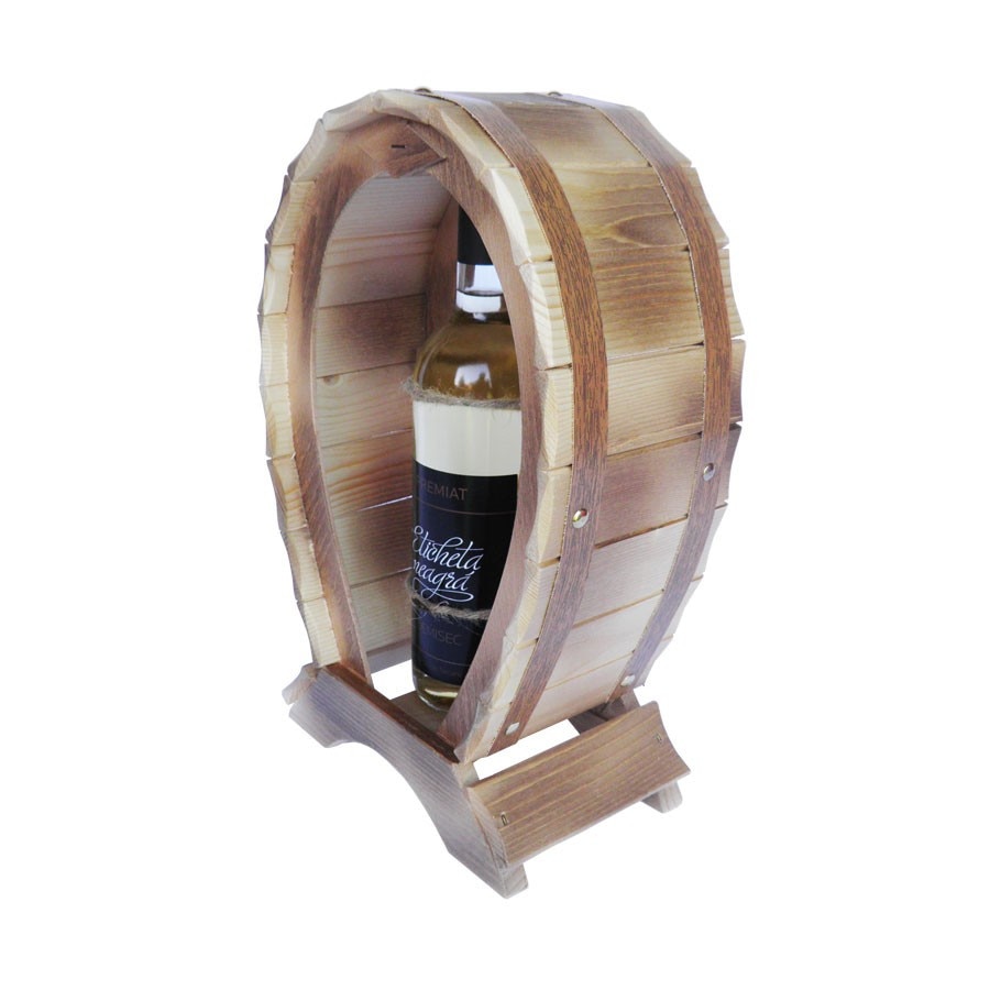 Suport vin din lemn culoare stejar