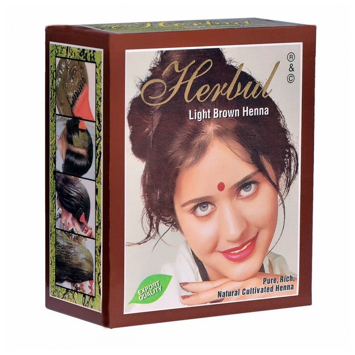 Vopsea de par HERBUL HENNA Saten Deschis, 6 plicuri