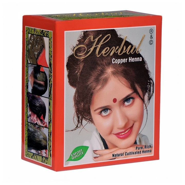 Vopsea de par HERBUL HENNA Aramiu, 6 plicuri