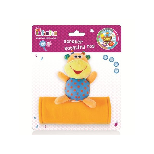 Jucarie de Plus B Toys vacuta care se poate agata pe carucior