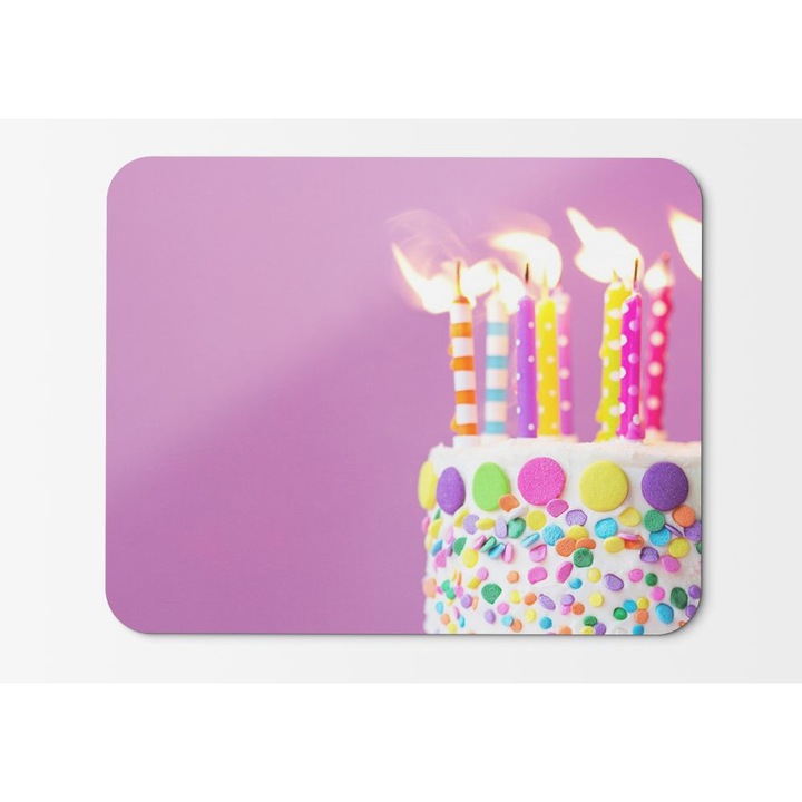 Egérpad születésnapi torta gyertyaparti - 21,5 x 27 x 0,3 cm