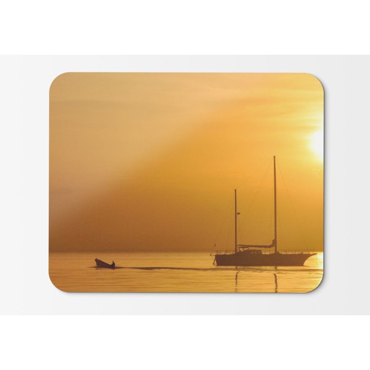 Egérpad csónakázás vitorlás naplemente - 21,5 x 27 x 0,3 cm