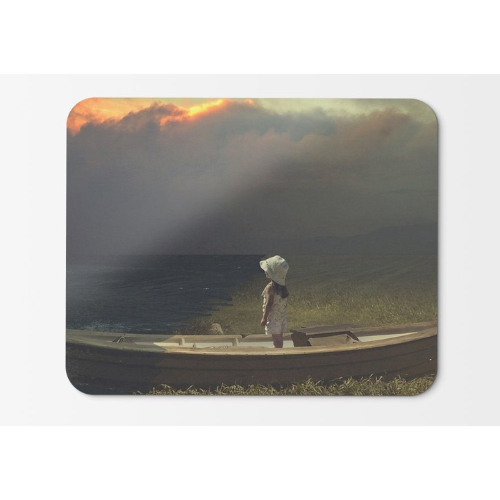 Mouse Pad Cute Kid Memories Lantern Boat - 21.5 x 27 x 0.3cm