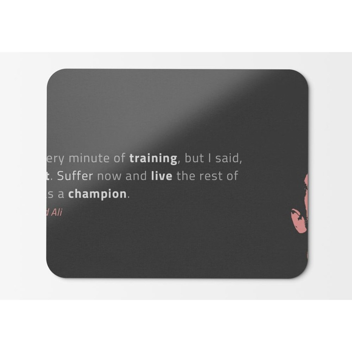 Gravpoint egérpad bajnok, ne hagyd ki az élő életet Mohammad Ali népszerű idézetek - 21,5 x 27 x 0,3 cm