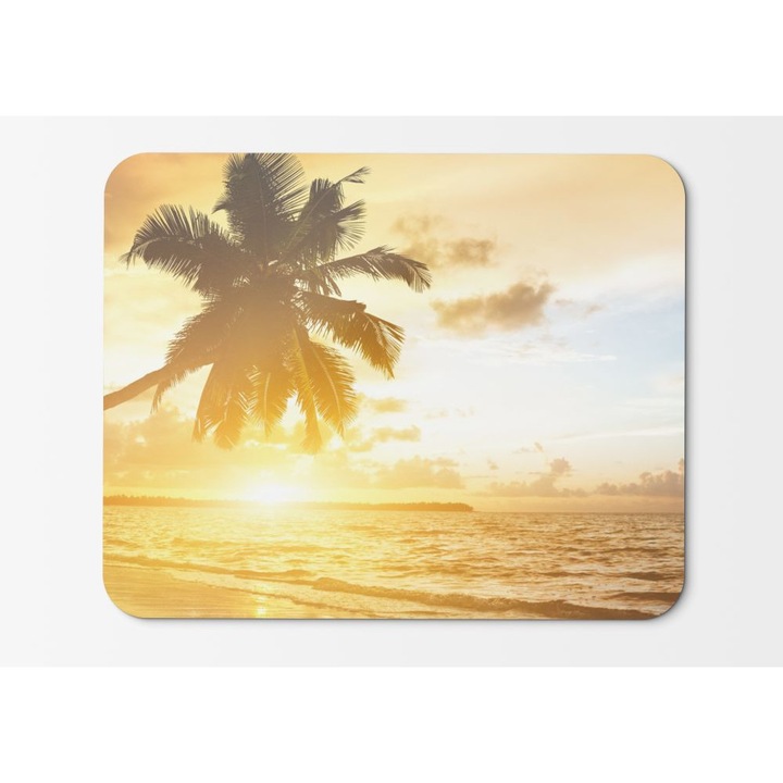 Подложка за мишка Caribbean Sea Beach Sunset Palm Trees Hd - 21,5 x 27 x 0,3 cm