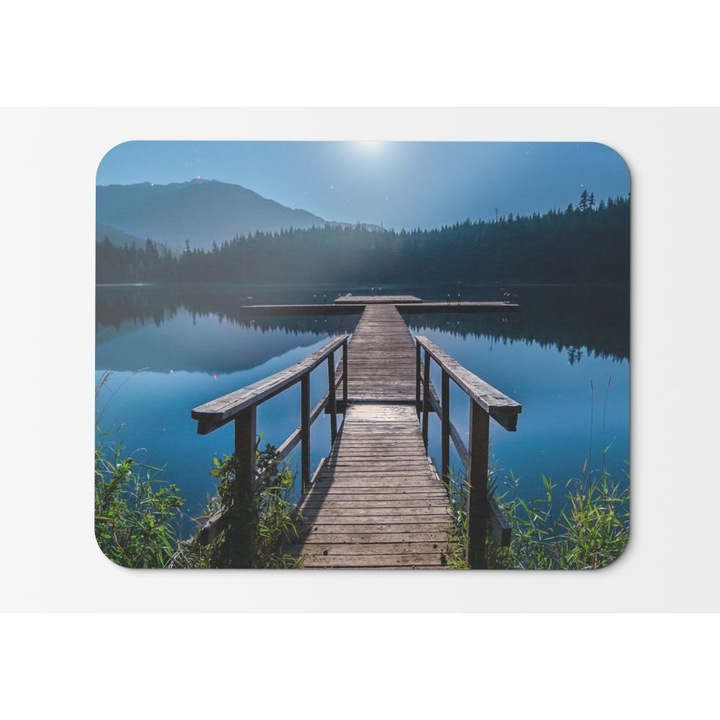 Mouse Pad Dock Lake Sunny Mountains Reflections - 21,5 x 27 x 0,3 cm