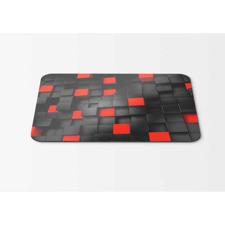 Mouse Pad D Cubes Black Red - 21.5 x 27 x 0.3cm