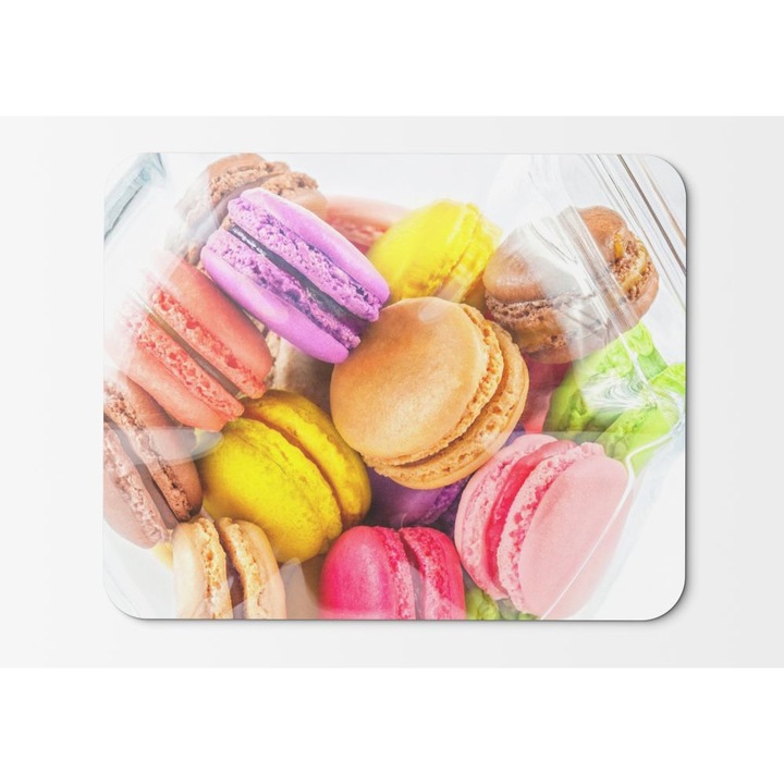 Egérpad, francia Macarons színes cukorkák desszert, 21,5 x 27 x 0,3 cm