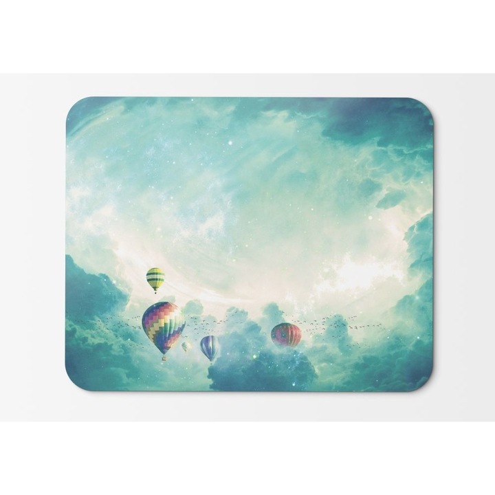 Egérpad hőlégballonok felhők égbolt – 21,5 x 27 x 0,3 cm