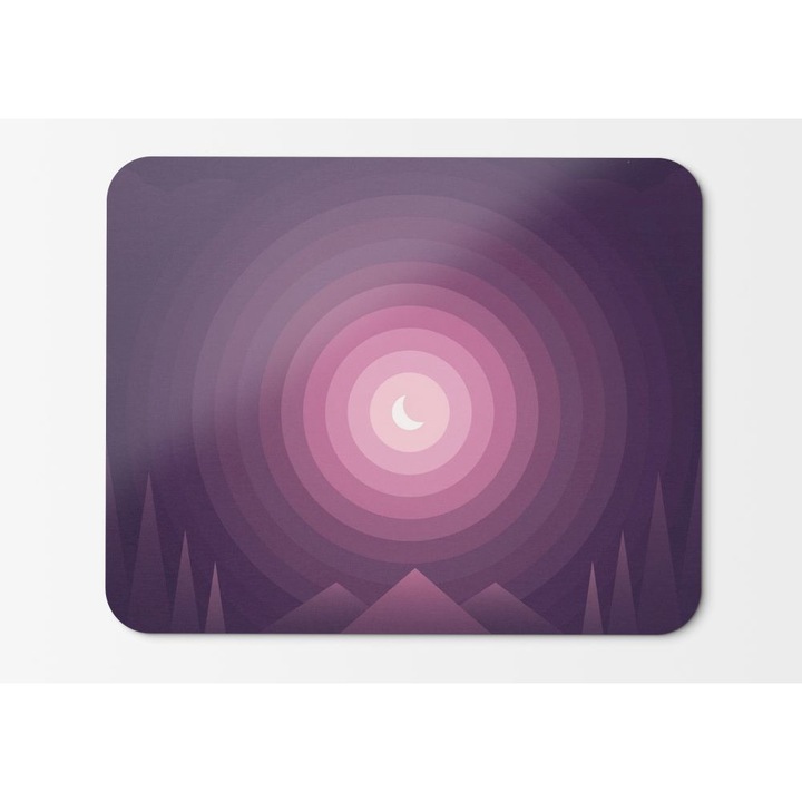 Mouse Pad Forest Gradient Half Moon Nightscape Minimal - 21.5 x 27 x 0.3cm