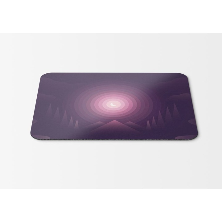 Mouse Pad Forest Gradient Half Moon Nightscape Minimal - 21.5 x 27 x 0.3cm