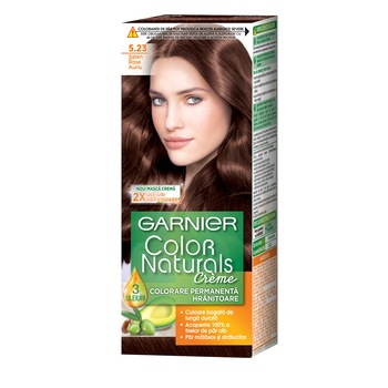 Vopsea de par permanenta cu amoniac Garnier Color Naturals 5.23 Saten Rosu Auriu, 110 ml Vopsea de par permanenta cu amoniac Garnier Color Naturals 5.23 Saten Rosu Auriu, 110 ml