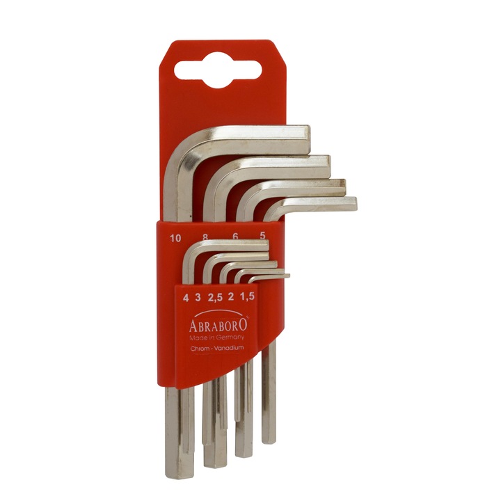 ABRABORO® imbuszkulcs-készlet, rövid, 9 részes