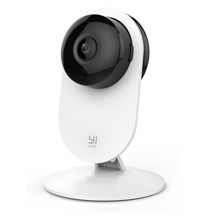 Уеб камера YI Home Camera, микрофон, 1080p HD, 112° широкоъгълна леща, Wi-Fi, бяла