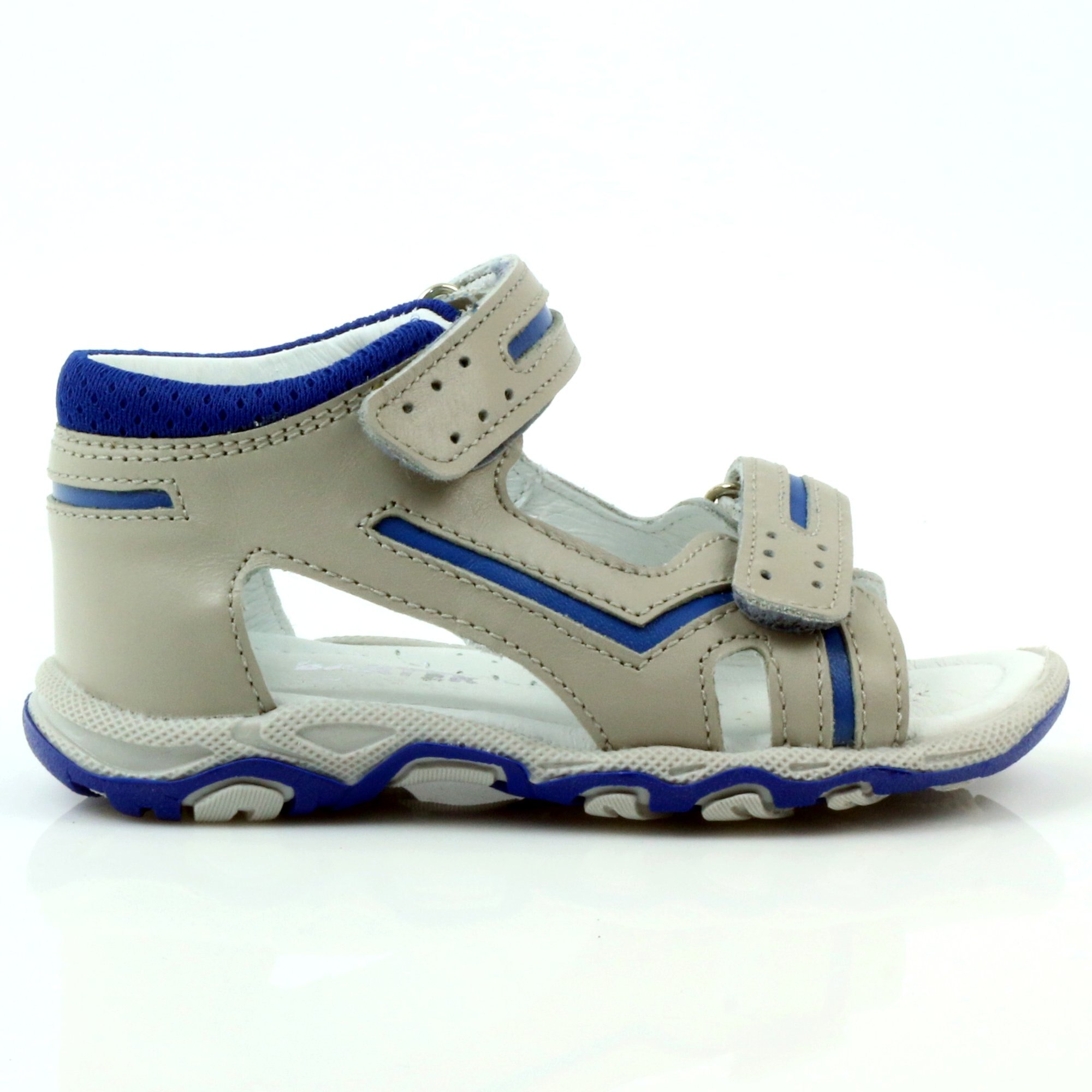 Bartek, Sandale din piele naturala, Gri/Albastru, 24 EU