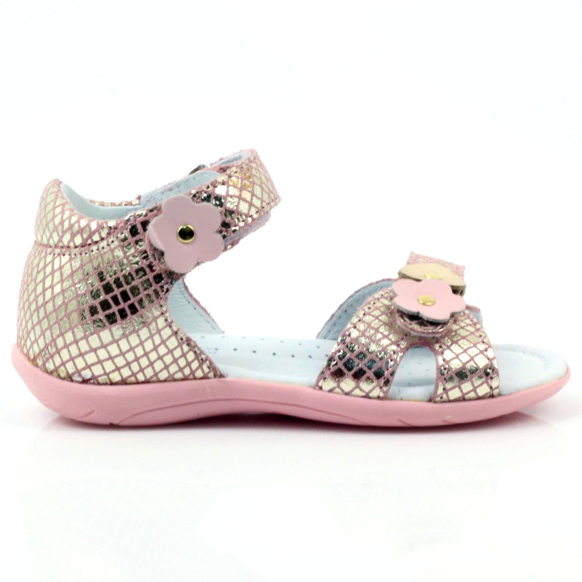 Bartek, Sandale cu velcro din piele naturala, Roz, 23 EU