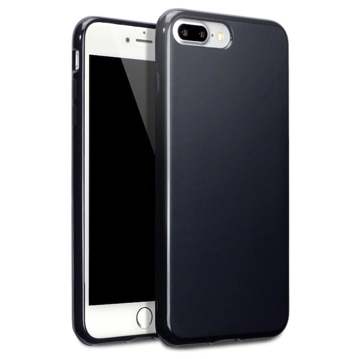 iPhone 8 / iphone 7 tok vékony tok matt szilikonból, fekete
