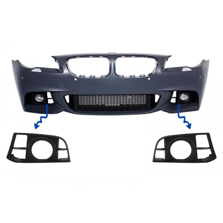 Oldalrács díszprojektorok kompatibilis a BMW 5-ös sorozat F10/F11 LCI Design első lökhárítójával M-Technik Design