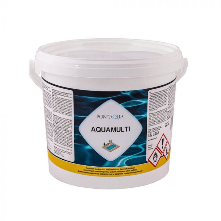 PoolTrend / PontAqua AQUAMULTI kombinált medence klórozó, algaölő, pelyhesítő vízkezelő szer, 3 kg (15 db tabletta)