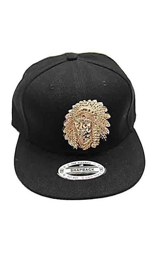 Sapca snapback cu logo metalic,indian ,negru