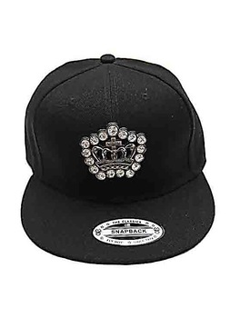 Sapca snapback cu logo metalic cu strasuri,king,negru Sapca snapback cu logo metalic cu strasuri,king,negru