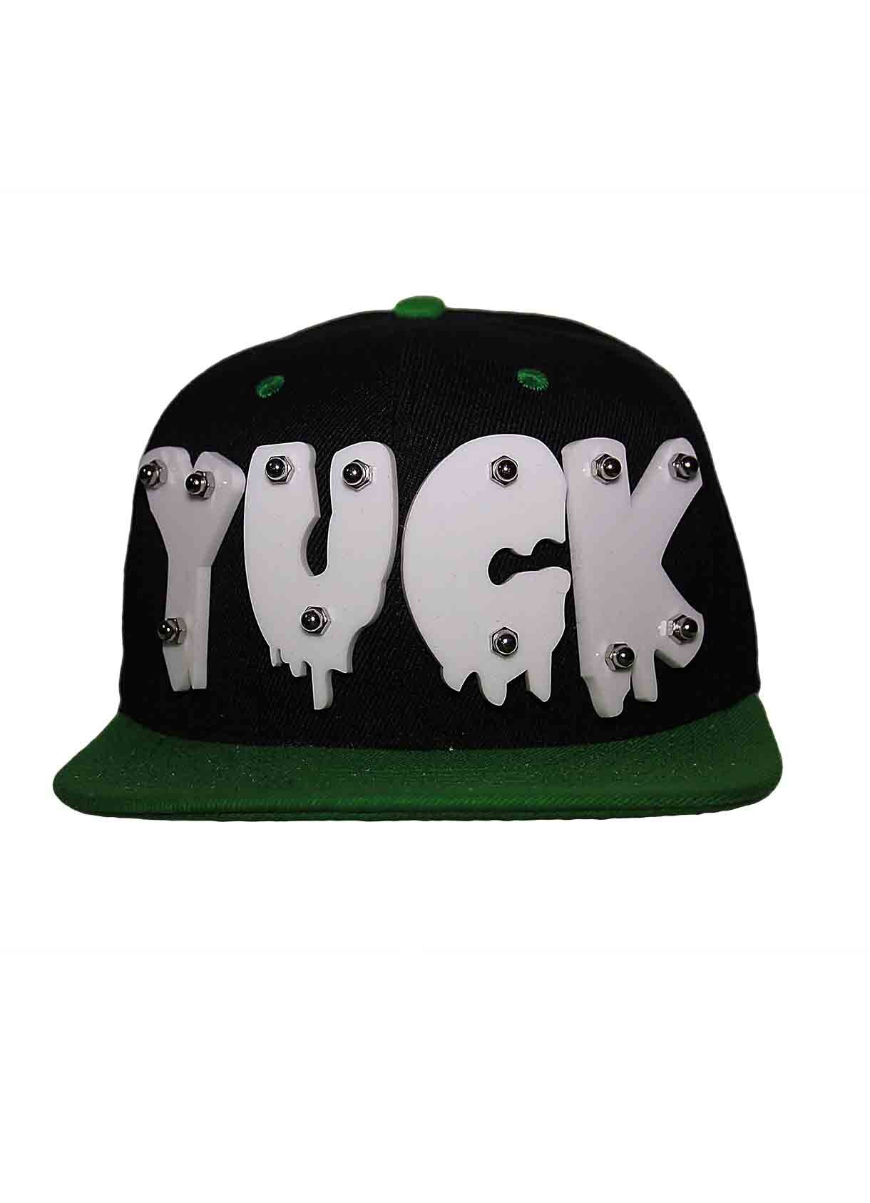 Sapca snapback cu logo din plastic aplicat,yuck,negru verde