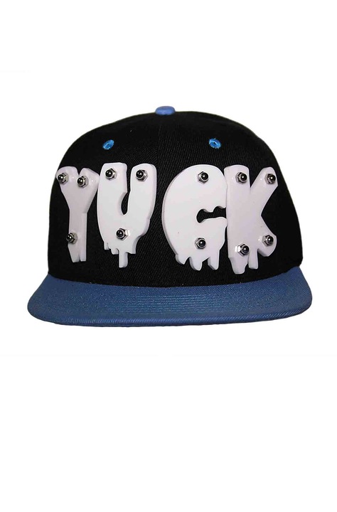 Sapca snapback cu logo din plastic aplicat,yuck,negru blue