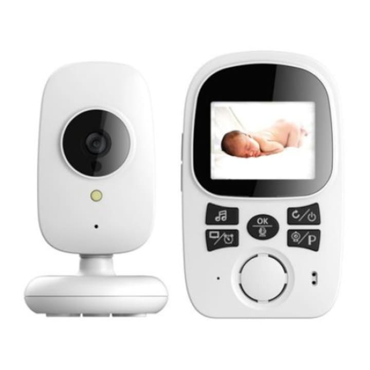 Система за бебефон Atlas 99 с ясен преглед на аудио и видео наблюдение, безжична връзка, нощно виждане, сензор за наблюдение на температурата, цветен дисплей, откриване на температура