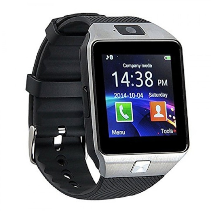 Смарт часовник , Smart Watch Black DZ09 със сим карта и камера, Черен